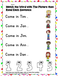 come - sight word match